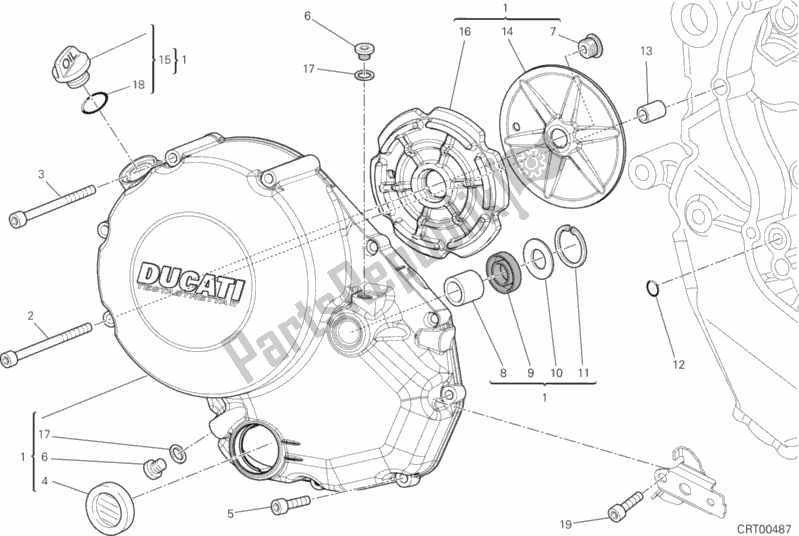 Wszystkie części do Pokrywa Sprz? G? A Ducati Multistrada 1200 S GT USA 2013